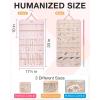 image:imageBAGSMART Hanging Jewelry Organizer Storage Roll with Hanger Metal Hooks DoubleSided Jewelry Holder for Earrings Necklaces Rings on Closet Wall Door 1 piece Medium BlackPink