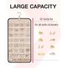 image:imageBAGSMART Hanging Jewelry Organizer Storage Roll with Hanger Metal Hooks DoubleSided Jewelry Holder for Earrings Necklaces Rings on Closet Wall Door 1 piece Medium BlackBlack