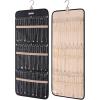 image:imageBAGSMART Hanging Jewelry Organizer Storage Roll with Hanger Metal Hooks DoubleSided Jewelry Holder for Earrings Necklaces Rings on Closet Wall Door 1 piece Medium BlackBlack