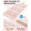 image:imageBAGSMART Hanging Jewelry Organizer Storage Roll with Hanger Metal Hooks DoubleSided Jewelry Holder for Earrings Necklaces Rings on Closet Wall Door 1 piece Medium BlackPink