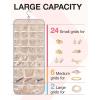 image:imageBAGSMART Hanging Jewelry Organizer Storage Roll with Hanger Metal Hooks DoubleSided Jewelry Holder for Earrings Necklaces Rings on Closet Wall Door 1 piece Medium BlackGrey