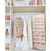 image:imageBAGSMART Hanging Jewelry Organizer Storage Roll with Hanger Metal Hooks DoubleSided Jewelry Holder for Earrings Necklaces Rings on Closet Wall Door 1 piece Medium BlackGrey