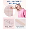 image:imageBAGSMART Hanging Jewelry Organizer Storage Roll with Hanger Metal Hooks DoubleSided Jewelry Holder for Earrings Necklaces Rings on Closet Wall Door 1 piece Medium BlackPink