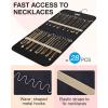 image:imageBAGSMART Hanging Jewelry Organizer Storage Roll with Hanger Metal Hooks DoubleSided Jewelry Holder for Earrings Necklaces Rings on Closet Wall Door 1 piece Medium BlackBlack