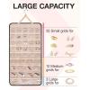 image:imageBAGSMART Hanging Jewelry Organizer Storage Roll with Hanger Metal Hooks DoubleSided Jewelry Holder for Earrings Necklaces Rings on Closet Wall Door 1 piece Medium BlackBlack
