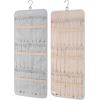 image:imageBAGSMART Hanging Jewelry Organizer Storage Roll with Hanger Metal Hooks DoubleSided Jewelry Holder for Earrings Necklaces Rings on Closet Wall Door 1 piece Medium BlackGrey