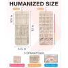 image:imageBAGSMART Hanging Jewelry Organizer Storage Roll with Hanger Metal Hooks DoubleSided Jewelry Holder for Earrings Necklaces Rings on Closet Wall Door 1 piece Medium BlackBeige