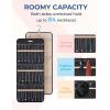 image:imageBAGSMART Hanging Jewelry Organizer Storage Roll with Hanger Metal Hooks DoubleSided Jewelry Holder for Earrings Necklaces Rings on Closet Wall Door 1 piece Medium BlackBlack