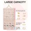 image:imageBAGSMART Hanging Jewelry Organizer Storage Roll with Hanger Metal Hooks DoubleSided Jewelry Holder for Earrings Necklaces Rings on Closet Wall Door 1 piece Medium BlackPink