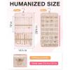 image:imageBAGSMART Hanging Jewelry Organizer Storage Roll with Hanger Metal Hooks DoubleSided Jewelry Holder for Earrings Necklaces Rings on Closet Wall Door 1 piece Medium BlackPink