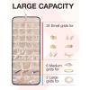 image:imageBAGSMART Hanging Jewelry Organizer Storage Roll with Hanger Metal Hooks DoubleSided Jewelry Holder for Earrings Necklaces Rings on Closet Wall Door 1 piece Medium BlackBlack