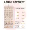 image:imageBAGSMART Hanging Jewelry Organizer Storage Roll with Hanger Metal Hooks DoubleSided Jewelry Holder for Earrings Necklaces Rings on Closet Wall Door 1 piece Medium BlackPink