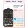 image:imageBAGSMART Hanging Jewelry Organizer with Hanger Metal Hooks DoubleSided Jewelry Holder for Organizing Earrings Necklaces Rings Perfect for in Hanging Closet Wall Door 1 Piece Large BlackB1Black