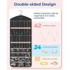image:imageBAGSMART Hanging Jewelry Organizer with Hanger Metal Hooks DoubleSided Jewelry Holder for Organizing Earrings Necklaces Rings Perfect for in Hanging Closet Wall Door 1 Piece Large BlackA1Black