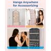 image:imageBAGSMART Hanging Jewelry Organizer with Hanger Metal Hooks DoubleSided Jewelry Holder for Organizing Earrings Necklaces Rings Perfect for in Hanging Closet Wall Door 1 Piece Large BlackA1Black