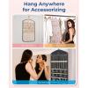 image:imageBAGSMART Hanging Jewelry Organizer with Hanger Metal Hooks DoubleSided Jewelry Holder for Organizing Earrings Necklaces Rings Perfect for in Hanging Closet Wall Door 1 Piece Large BlackB1Black