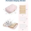 image:imageBAGSMART Jewelry Travel Case Ring Binder Storage Book with Clear Pockets Zippered Organizer for Necklace Earrings Rings Bracelet PinkPink