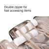 image:imageBAGSMART Toiletry Bag Travel Bag with Hanging Hook Waterresistant Makeup Cosmetic Bag Travel Organizer for Accessories Shampoo Fullsize Container Toiletries Black MediumBlue