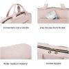image:imageBAGSMART Toiletry Bag Travel Bag with Hanging Hook Waterresistant Makeup Cosmetic Bag Travel Organizer for Accessories Shampoo Fullsize Container Toiletries Black MediumLight Pink