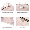 image:imageBAGSMART Toiletry Bag Travel Bag with Hanging Hook Waterresistant Makeup Cosmetic Bag Travel Organizer for Accessories Shampoo Fullsize Container Toiletries Black MediumBaby Pink