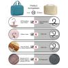 image:imageBAGSMART Toiletry Bag Travel Bag with Hanging Hook Waterresistant Makeup Cosmetic Bag Travel Organizer for Accessories Shampoo Fullsize Container Toiletries Black MediumTeal