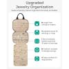 image:imageBAGSMART Travel Jewelry Case Hanging Jewelry Organizer with Zipper Pockets Large Capacity Puffy Jewelry Roll for Earrings Necklaces Rings on Closet Wall Door Portable Travel Essentials PinkGreen