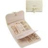 image:imageBAGSMART Travel Jewelry Case Organizer Roll Foldable Jewelry Case for JourneyRings Necklaces Earrings Bracelets Brooches Portable Travel Essentials PinkBeige