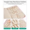 image:imageBAGSMART Travel Jewelry Organizer Case Foldable Jewelry Roll for Necklaces Earrings JourneyRings Bracelets Brooches Portable PinkAGreen