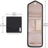 image:imageBAGSMART Travel Jewelry Organizer Case Foldable Small Jewelry Roll for Journey Rings Necklaces Earrings BraceletsMiniSoft PinkBlack