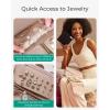 image:imageBAGSMART Travel Jewelry Organizer Case Foldable Small Jewelry Roll for Journey Rings Necklaces Earrings BraceletsMiniSoft PinkBlack