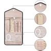 image:imageBAGSMART Travel Jewelry Organizer Case Foldable Small Jewelry Roll for Journey Rings Necklaces Earrings BraceletsMiniSoft PinkBlack