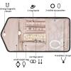 image:imageBAGSMART Travel Jewelry Organizer Case Foldable Small Jewelry Roll for Journey Rings Necklaces Earrings BraceletsMiniSoft PinkBlack