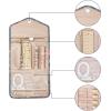 image:imageBAGSMART Travel Jewelry Organizer Case Foldable Small Jewelry Roll for Journey Rings Necklaces Earrings BraceletsMiniSoft PinkFlower Bird