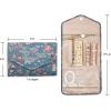 image:imageBAGSMART Travel Jewelry Organizer Case Foldable Small Jewelry Roll for Journey Rings Necklaces Earrings BraceletsMiniSoft PinkFlower Bird