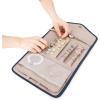 image:imageBAGSMART Travel Jewelry Organizer Case Foldable Small Jewelry Roll for Journey Rings Necklaces Earrings BraceletsMiniSoft PinkSmokey Blue
