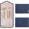 image:imageBAGSMART Travel Jewelry Organizer Case Foldable Small Jewelry Roll for Journey Rings Necklaces Earrings BraceletsMiniSoft PinkSmokey Blue