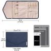 image:imageBAGSMART Travel Jewelry Organizer Case Foldable Small Jewelry Roll for Journey Rings Necklaces Earrings BraceletsMiniSoft PinkSmokey Blue
