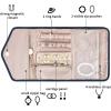 image:imageBAGSMART Travel Jewelry Organizer Case Foldable Small Jewelry Roll for Journey Rings Necklaces Earrings BraceletsMiniSoft PinkSmokey Blue