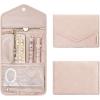 image:imageBAGSMART Travel Jewelry Organizer Case Foldable Small Jewelry Roll for Journey Rings Necklaces Earrings BraceletsMiniSoft PinkSoft Pink