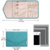 image:imageBAGSMART Travel Jewelry Organizer Case Foldable Small Jewelry Roll for Journey Rings Necklaces Earrings BraceletsMiniSoft PinkTeal