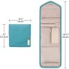 image:imageBAGSMART Travel Jewelry Organizer Case Foldable Small Jewelry Roll for Journey Rings Necklaces Earrings BraceletsMiniSoft PinkTeal