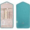 image:imageBAGSMART Travel Jewelry Organizer Case Foldable Small Jewelry Roll for Journey Rings Necklaces Earrings BraceletsMiniSoft PinkTeal
