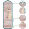 image:imageBAGSMART Travel Jewelry Organizer Case Foldable Small Jewelry Roll for Journey Rings Necklaces Earrings BraceletsMiniSoft PinkTeal
