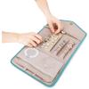 image:imageBAGSMART Travel Jewelry Organizer Case Foldable Small Jewelry Roll for Journey Rings Necklaces Earrings BraceletsMiniSoft PinkTeal