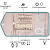 image:imageBAGSMART Travel Jewelry Organizer Case Foldable Small Jewelry Roll for Journey Rings Necklaces Earrings BraceletsMiniSoft PinkTeal
