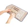 image:imageBAGSMART Travel Jewelry Organizer Case Foldable Small Jewelry Roll for Journey Rings Necklaces Earrings BraceletsMiniSoft PinkWhite Leaf