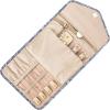 image:imageBAGSMART Travel Jewelry Organizer Case Foldable Small Jewelry Roll for Journey Rings Necklaces Earrings BraceletsMiniSoft PinkWhite Leaf