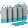 image:imageBAGSMART 6 Set 4 Set2 Set Compression Packing Cubes for Travel Lightweight Luggage Organizer Bags Durable Space Saver Bags Travel EssentialsCyan