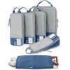 image:imageBAGSMART 6 Set 4 Set2 Set Compression Packing Cubes for Travel Lightweight Luggage Organizer Bags Durable Space Saver Bags Travel EssentialsDja Vu Blue