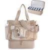 image:imageBAGSMART Beach Bag for Women Mesh Tote Bags with Zipper Sandproof Vacation Essentials with Cooler for Swim Cruise PoolAcamel